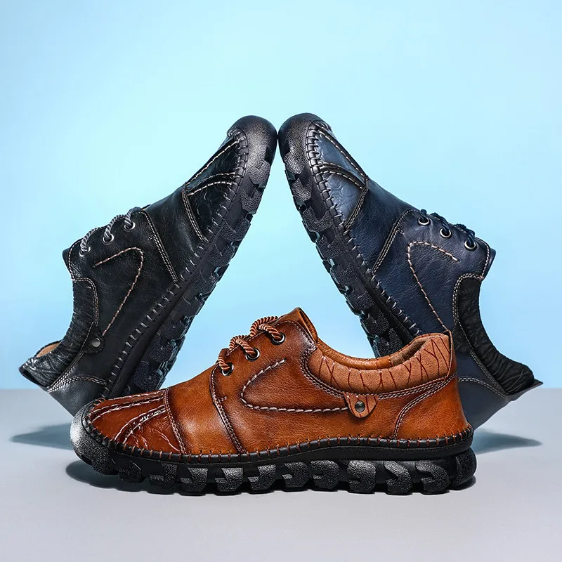 Мужская повседневная обувь из натуральной кожи Роскошные итальянские модные