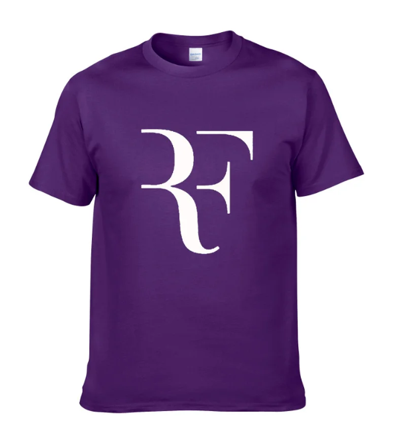 

2021Creative design RF roger federer logo t shirt solid color cotton T Shirt Men's New Arrival Style Short Sleeve Men t-shirt