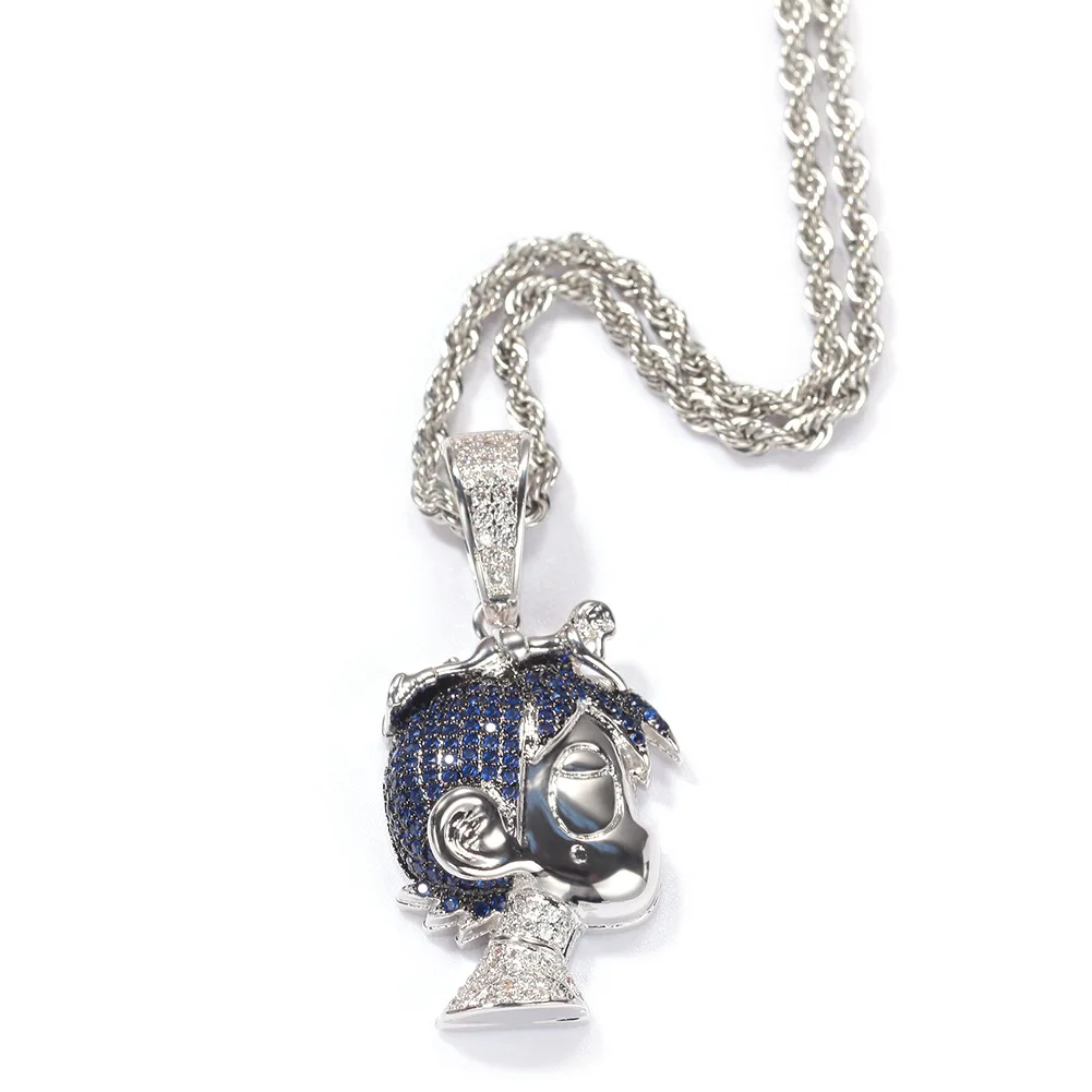 

Hiphop Jewelry Wholesale Copper Colorful Zirconium Cartoon Boy Pendant Necklaces Men and Women Fashion Jewelry