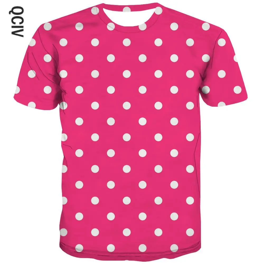 

Футболка QCIV в горошек, футболка для девочек с розово-красным принтом, футболки в стиле Харадзюку, повседневные Новые футболки, 3d детская оде...