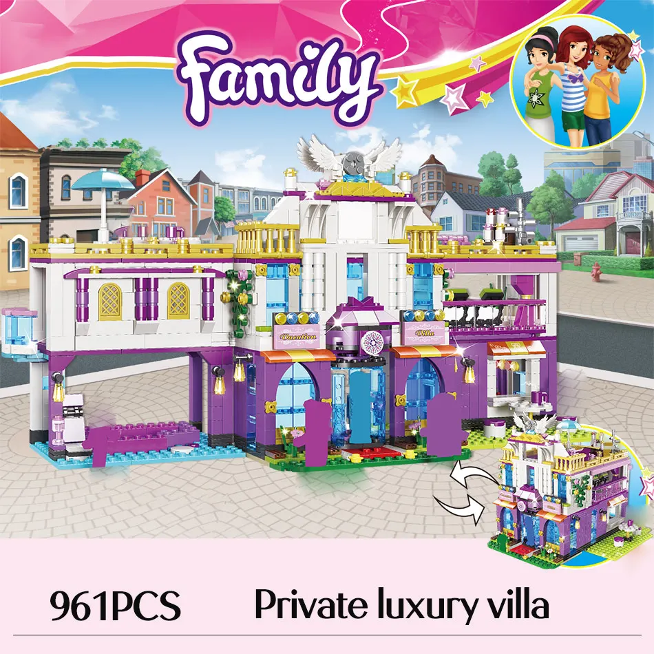 

5588 Friends Princess House Castle Building Blocks Toys Compatible with Private Luxury Villa Bricks Toys for Girls Blocks 961Pcs