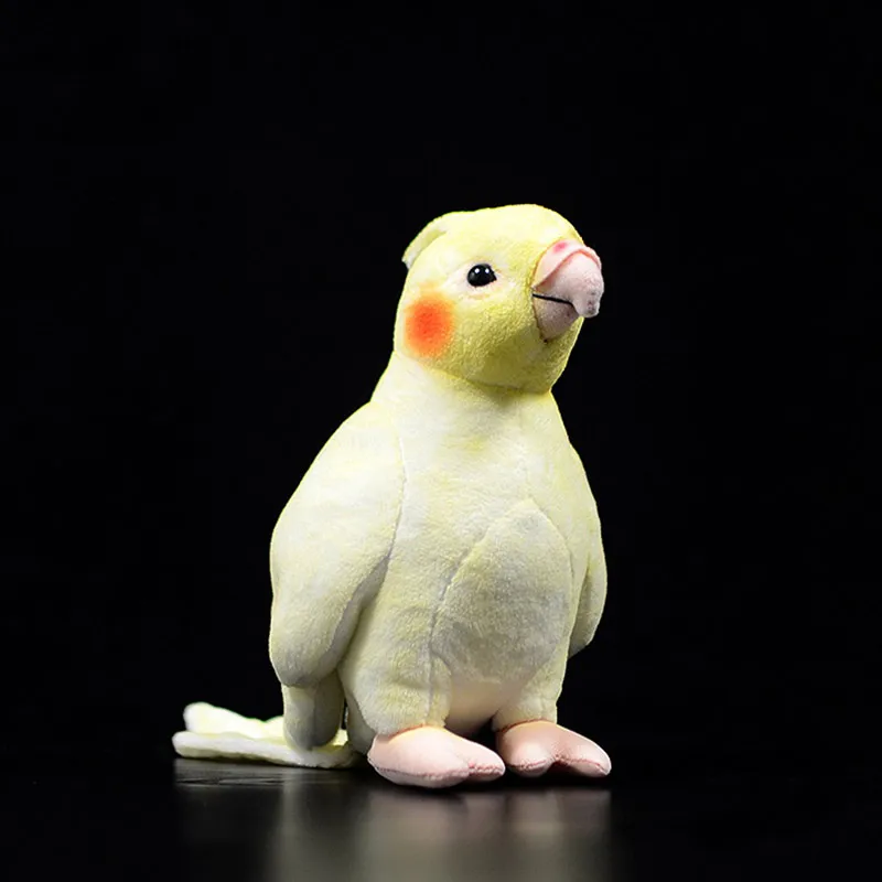 Реалистичные Желтые Плюшевые игрушки Cockatiel маленькие очень мягкие настоящая жизнь попугай птица мягкие игрушки в подарок на день рождения для детей