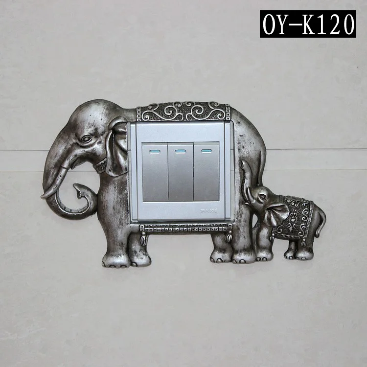

Cartoon animal elephant switch suite bedroom decoration switch stickers luminous switch socket wall stickers switch protective