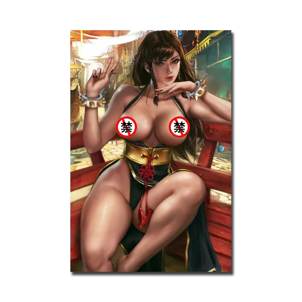 

Печать домашний декор в скандинавском стиле SF Chun-Li Karin Cammy Rose сексуальная леди плакат искусство шелковая Картина на холсте для гостиной-006