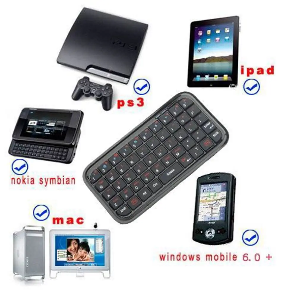 Беспроводная Bluetooth клавиатура для iphone 6 6s plus ipad samsung galaxy S4 S5 S6 note 5 android