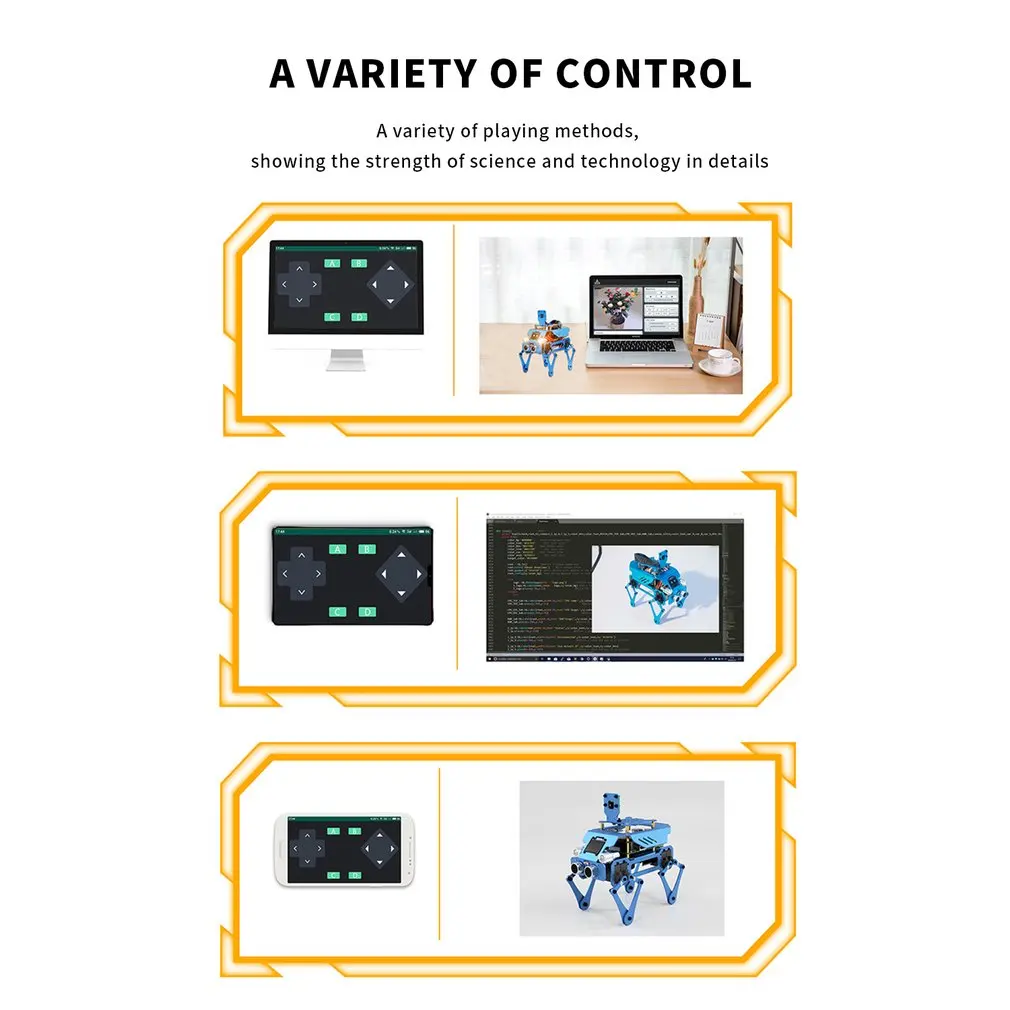 

Science Education Programming Coupling Robot Three In One Stable Durable Aluminum Alloy Robot Dog Children Education