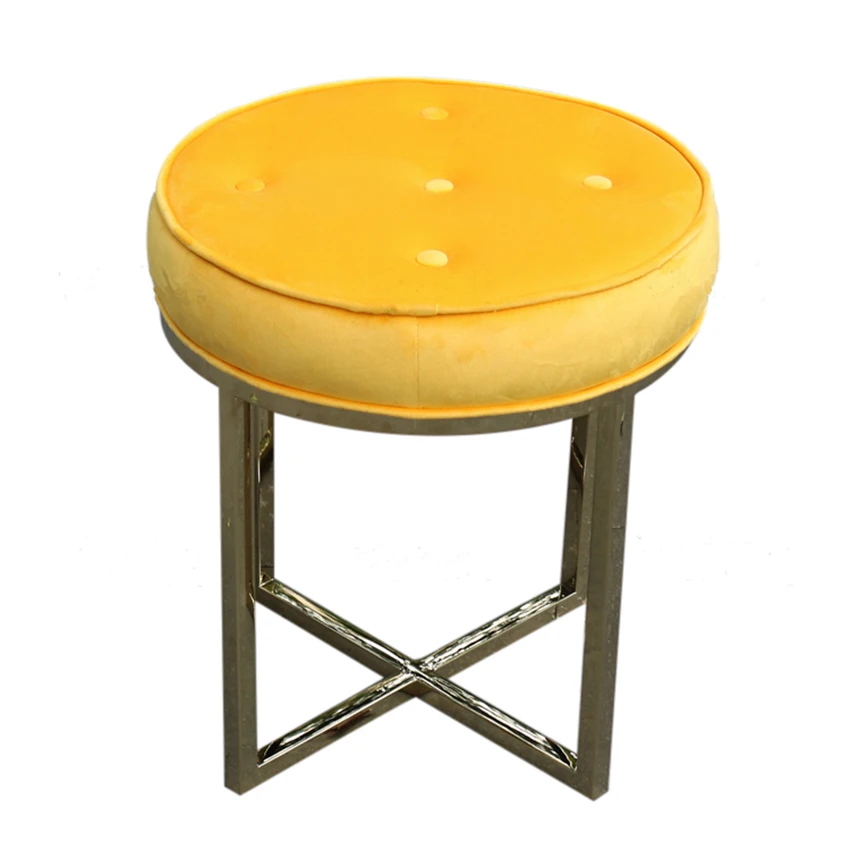 Современный простой чистый цветной тканевый художественный низкий табурет