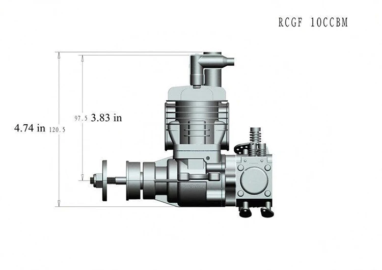 RCGF 10cc бензиновый/бензиновый двигатель задний/боковой выхлопной трубы 10 ccRE/10 ccBM для Радиоуправляемая модель самолета