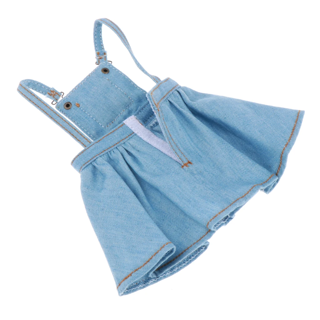 Модная кукольная одежда для кукол 12 дюймов джинсовая юбка на подтяжках Blythe Azone