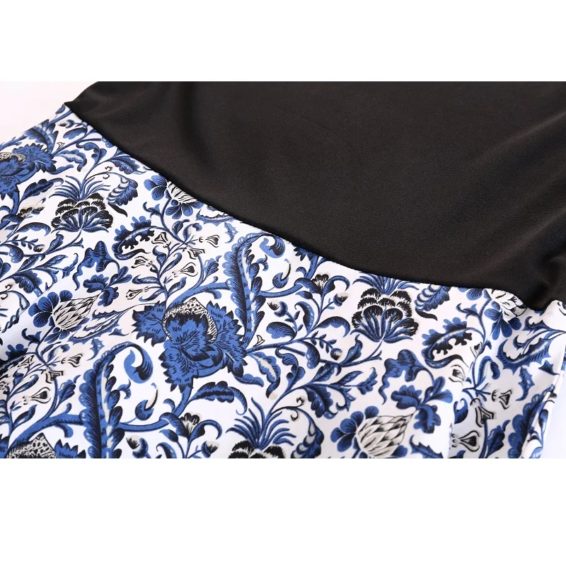 

2021 New Fashion Women Crew Neck Big Size 4XL Joining Together Sleeveless Vintage Midi Dresses A-Line