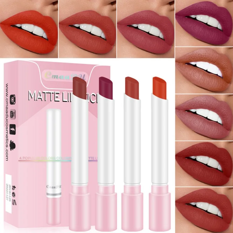 HOT SALE 5PC Cigarette-shape Matt Lipstick Set Waterproof Moisturizing Lipsticks Makeup Cosmetics Red Lip Balm Kit |