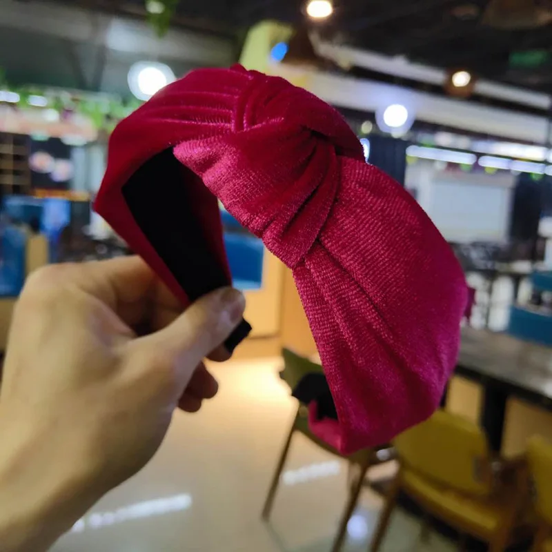 

Best Selling Hot Selling Pleuche Hairband Wide-Brimmed Middle Knot Korean Hairpin High-End Hair Accessories