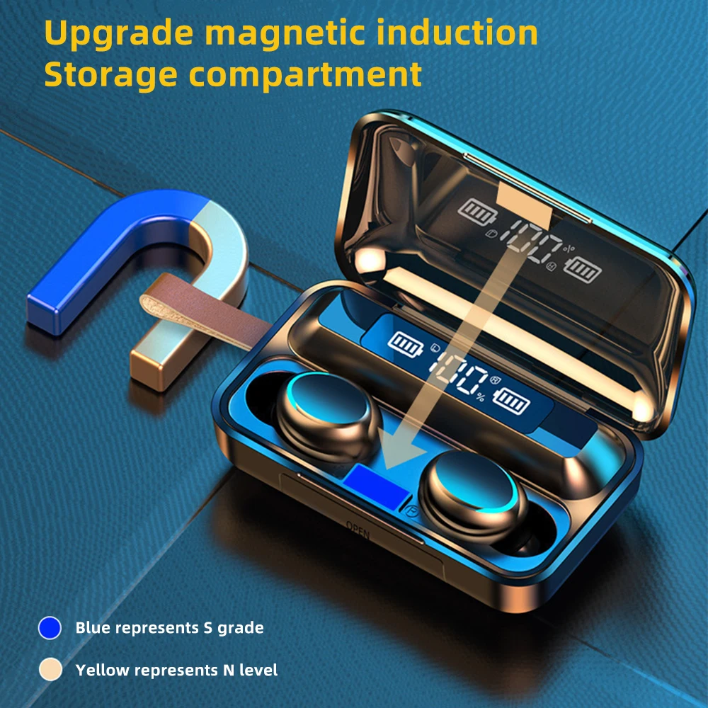 

TWS F9-5c Headphones Sport Stereo Earphones Charging Box TWS 5.0 Headphones Earphones 9D Stereo Sport Waterproof Earbuds Headset