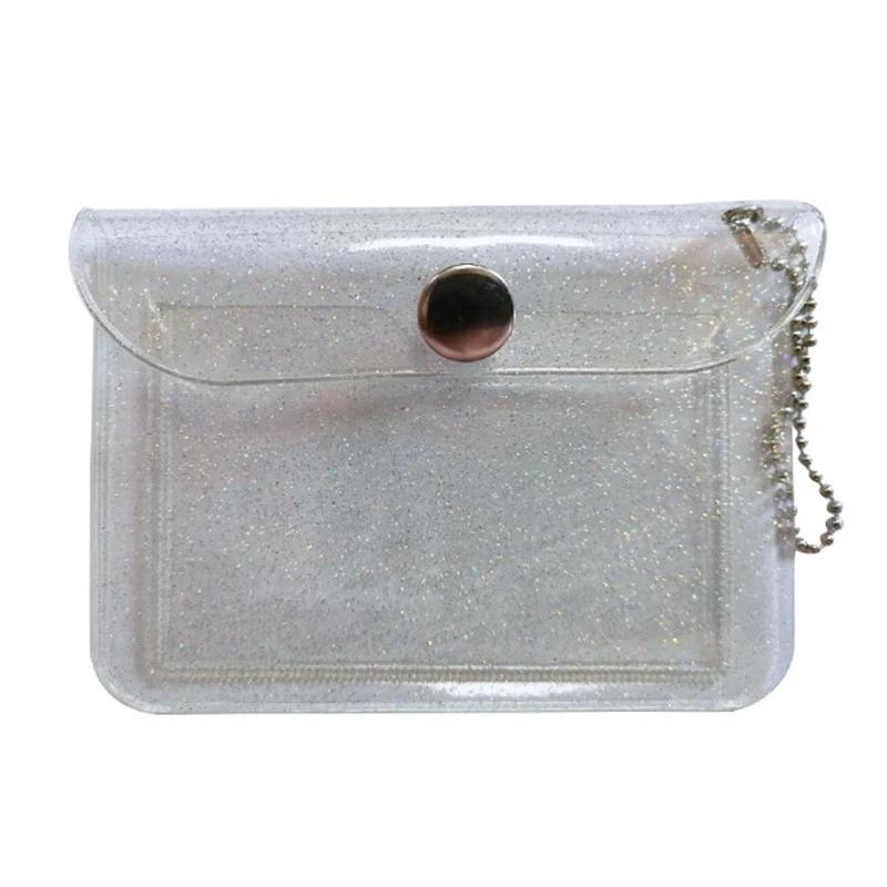 

Unisex Mini Coin Purse Transparent PVC Credit Card Key Holder Wallet Men Women Cute Business Bus Bank Cards Case Change Bag