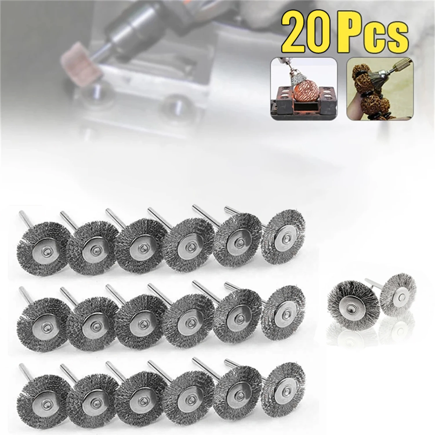 

NEW 20pcs Stainless Steel Wire Wheel Brushes Set For Drill Grinder Polishing Brush Power Tool Accessories Wholesale