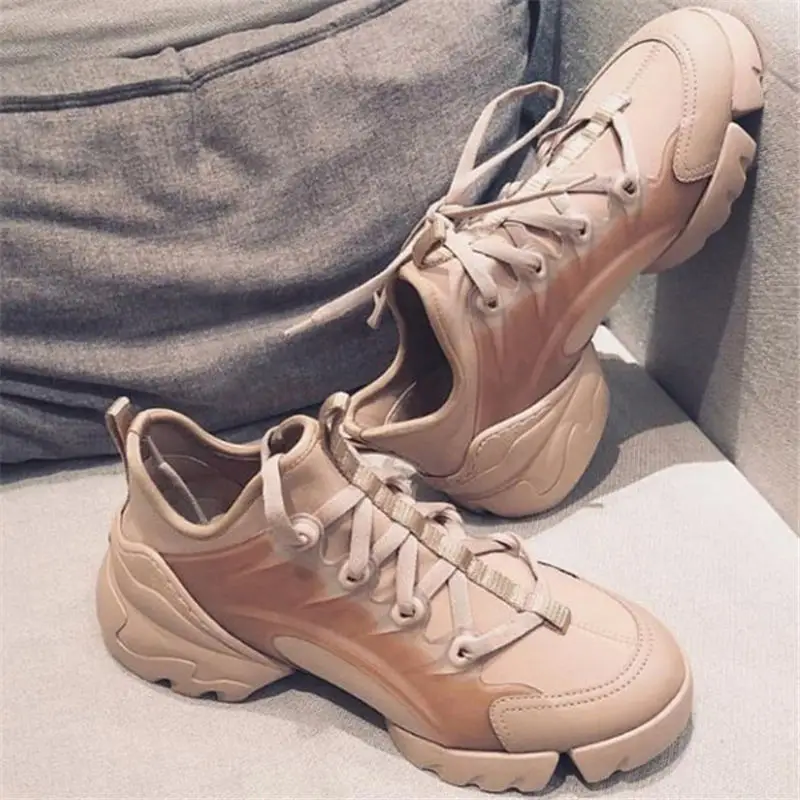 Женская обувь; zapatos mujer; сезон весна; Роскошные брендовые туфли на плоской подошве со шнуровкой и круглым носком; женские кроссовки; повседневная обувь на толстой подошве