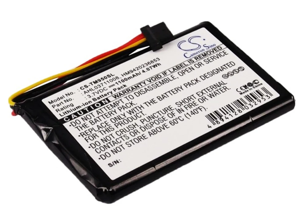 

Cameron Sino 1100mAh Battery for TomTom 4CP9.002.00, 8CP9.011.10, Go 950, 950 Live, AHL03711008, HM9420236853