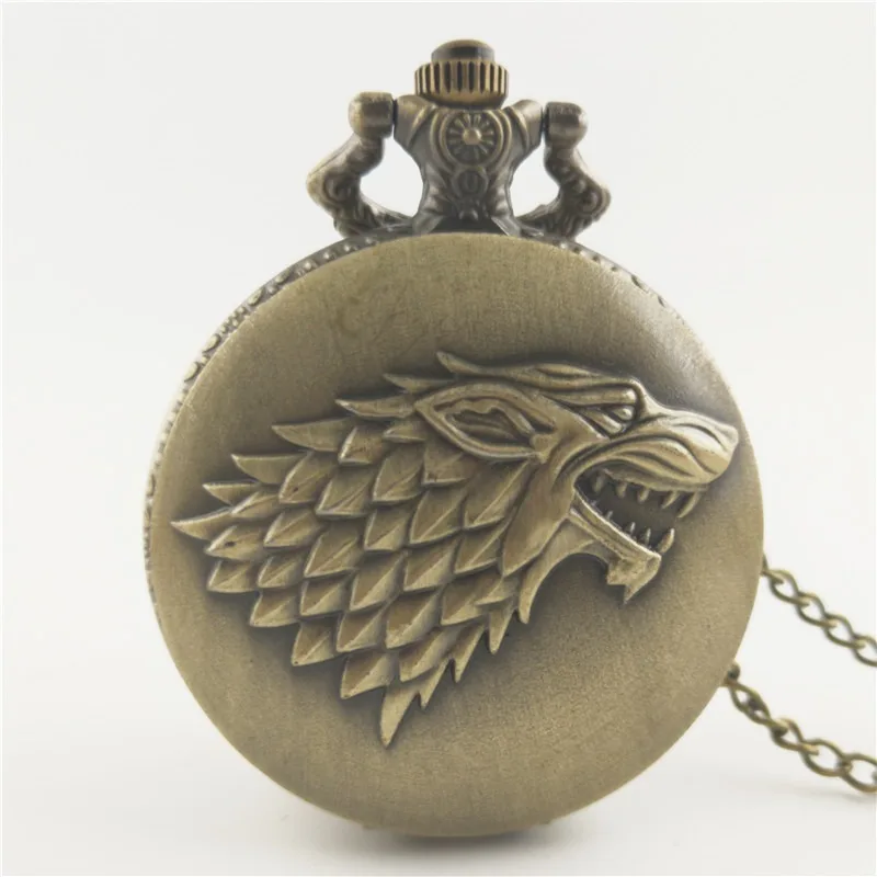 Dire Wolf скоро зима Игра престолов крест Старка дом кварцевые карманные часы для