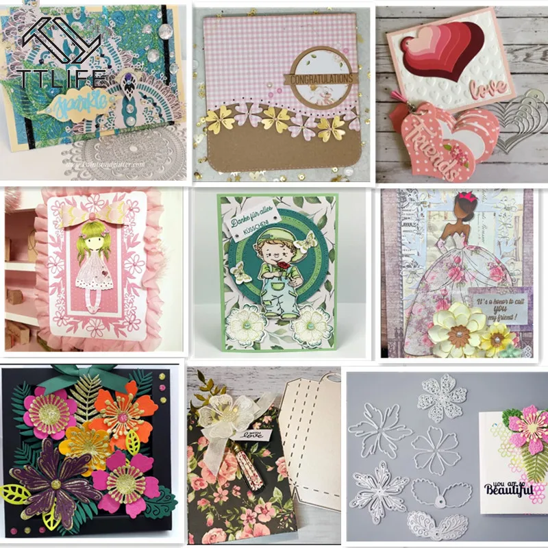 TTLIFE металлические режущие штампы креативная рамка Цветочные в форме Сердца