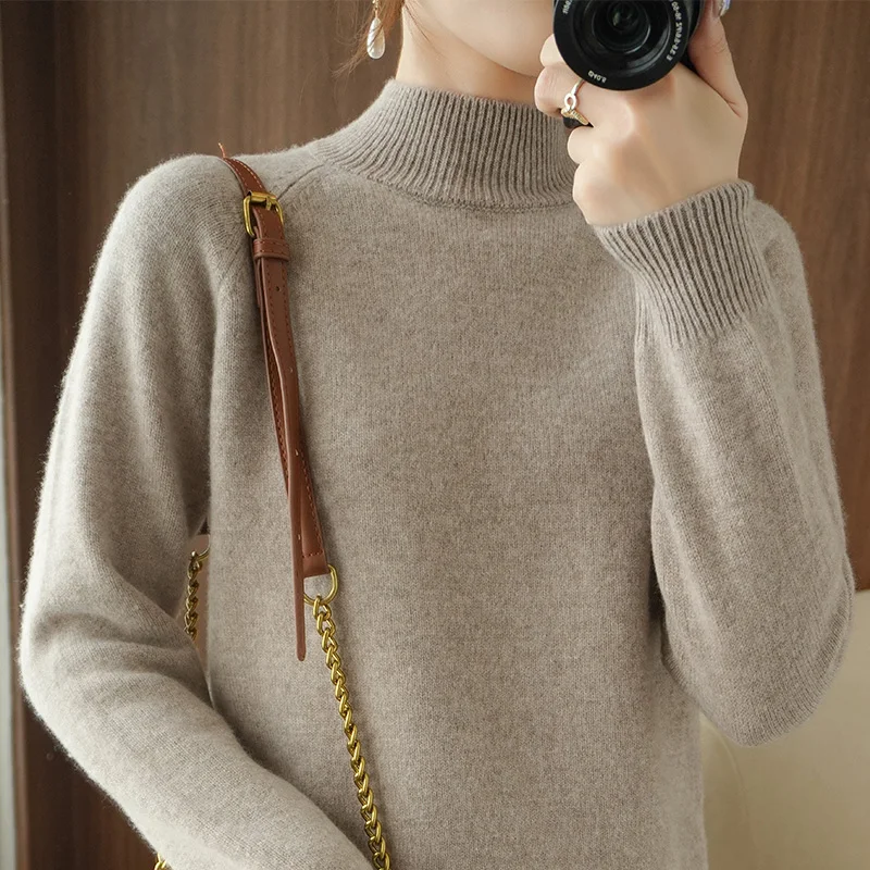 

21new Woman Fashion Basic Turtleneck Pullover Sweater Autumn Winter Tops Slim Pullover Knitted Sweater Cashmere Warm Sweater