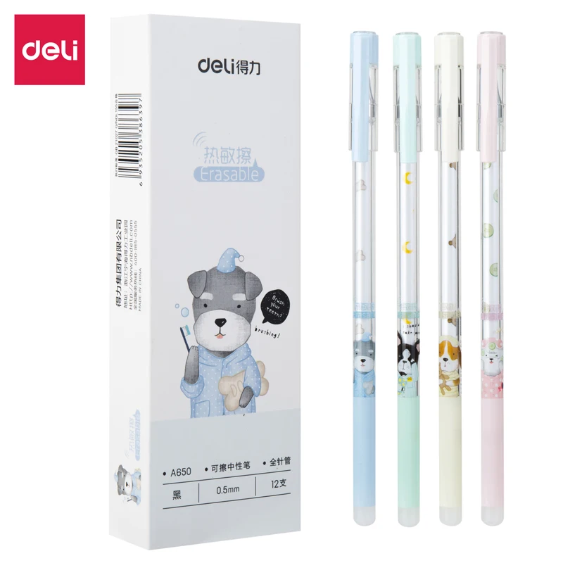 

36 pieces/lot deli can be Erased Gel Pen student cute magic 0.5mm gel ink pen send colors randomly modified pens A650