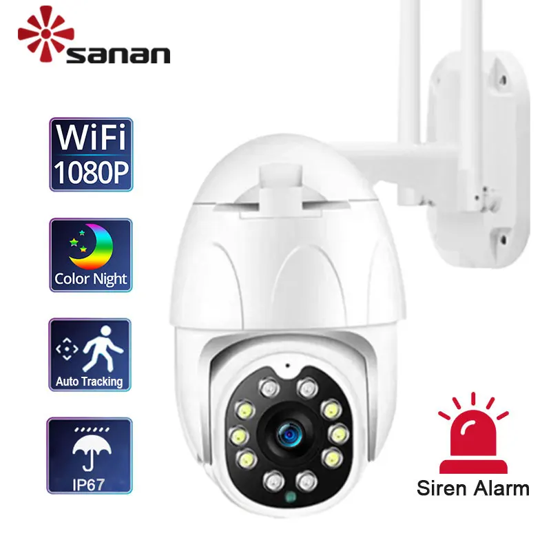 SANAN 1080P Автоматическая слежения IP камера PTZ WiFi 4 кратный цифровой зум