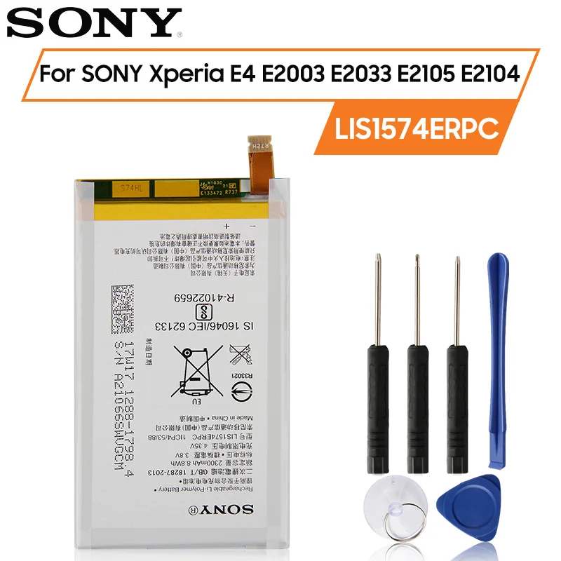 

Original SONY Battery For SONY Xperia E4 E2003 E2033 E2105 E2104 E2115 LIS1574ERPC 2300mAh Authentic Phone Replacement Battery