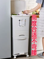 tall 42l japanese double layer trash can wheel trash sorting waste bin recycling litter kitchen throw poubelle dustbin eh50tc