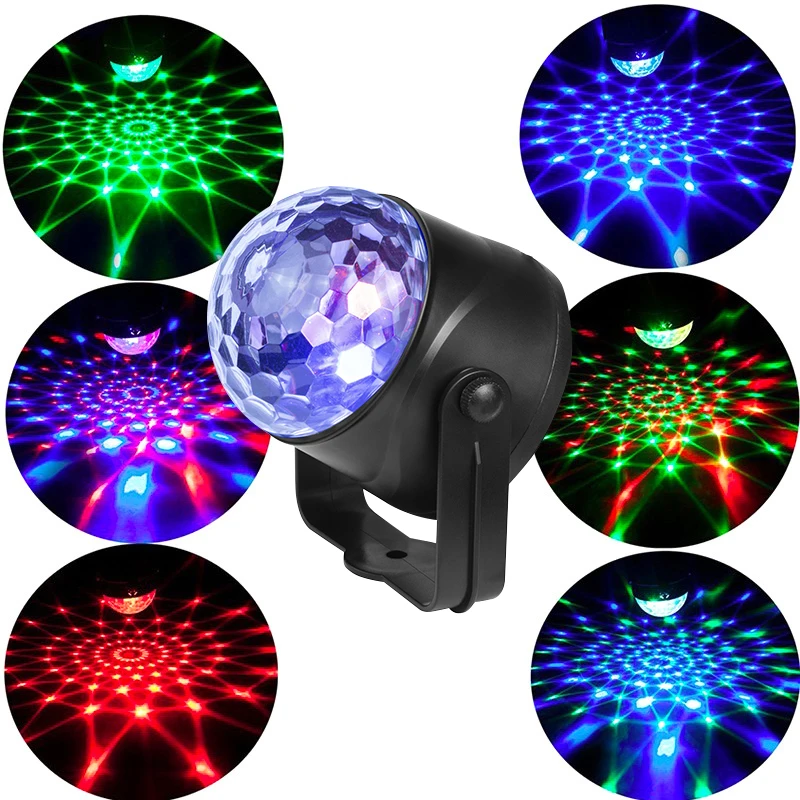 

Disco Ball Lights Party Dj Light Moving Heads Stage Lighting Effect Led 7Colors Projector With Remote Sound Control For Dancing