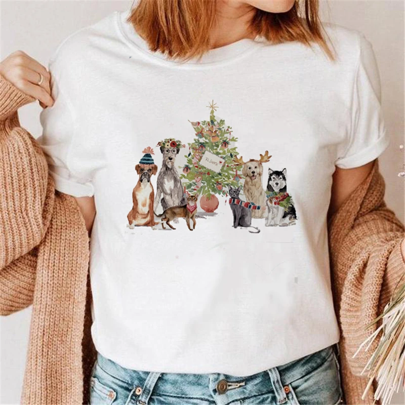 

Fashion T-shirt Women Cat Lovely Sweet Animal Tee Lady Graphic Top Female O-neck T Shirt Cartoon Print Short Sleeve Clothing