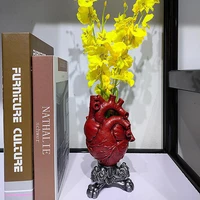 home decor resin vase planter pot decor vase heart shape sculpture flower vase art tabletop ornament modern home decoration