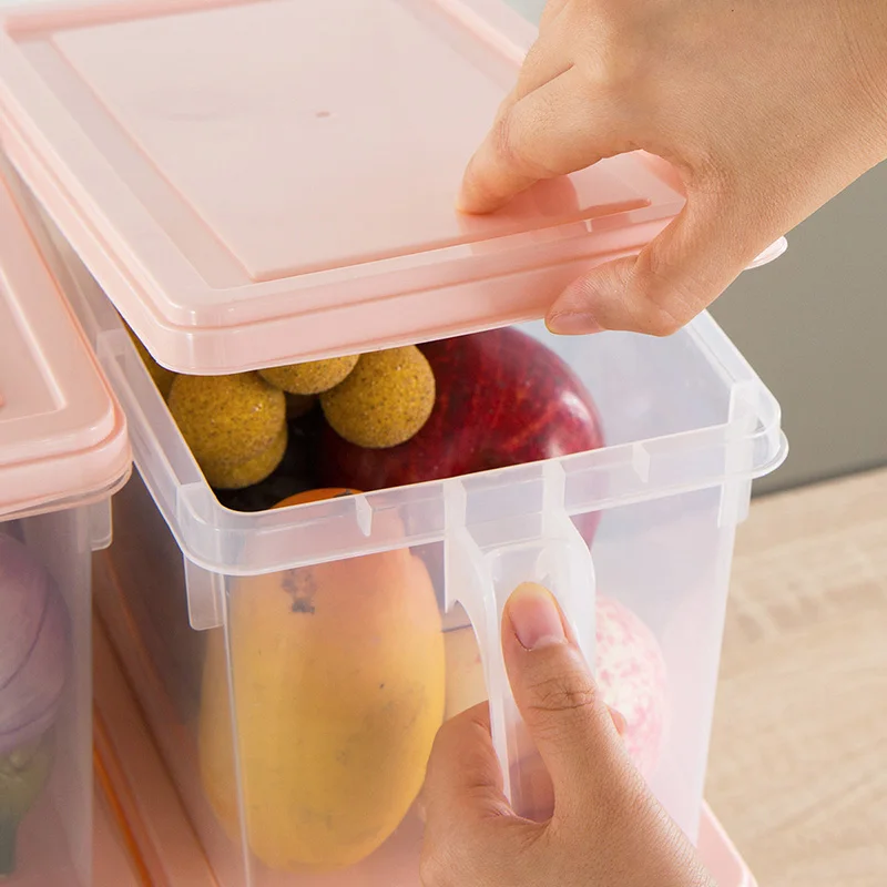 Кухонный Контейнер для хранения с крышкой Органайзер холодильника чехол ручкой
