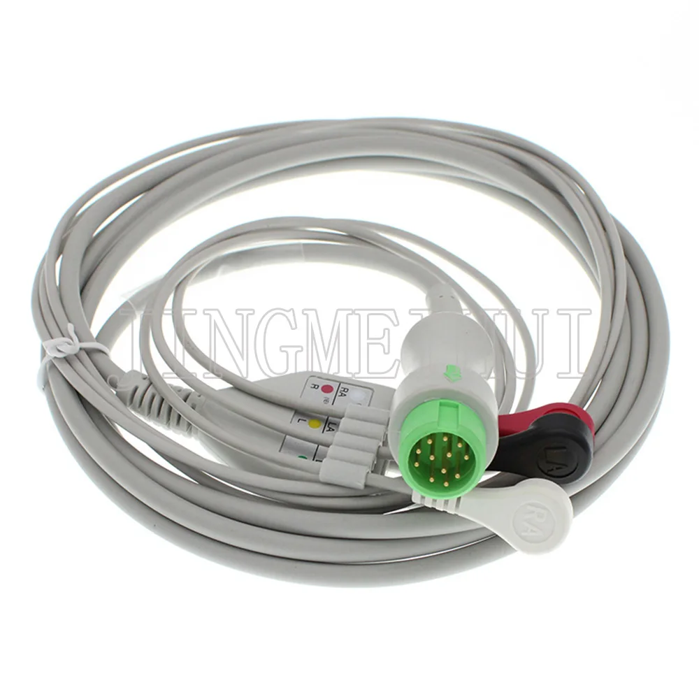 12pin ECG EKG 3/5 провода цельный кабель и электрод leadwire для Datascope-Mindray pm5000/6000/benewiew T5 T6 T8 |