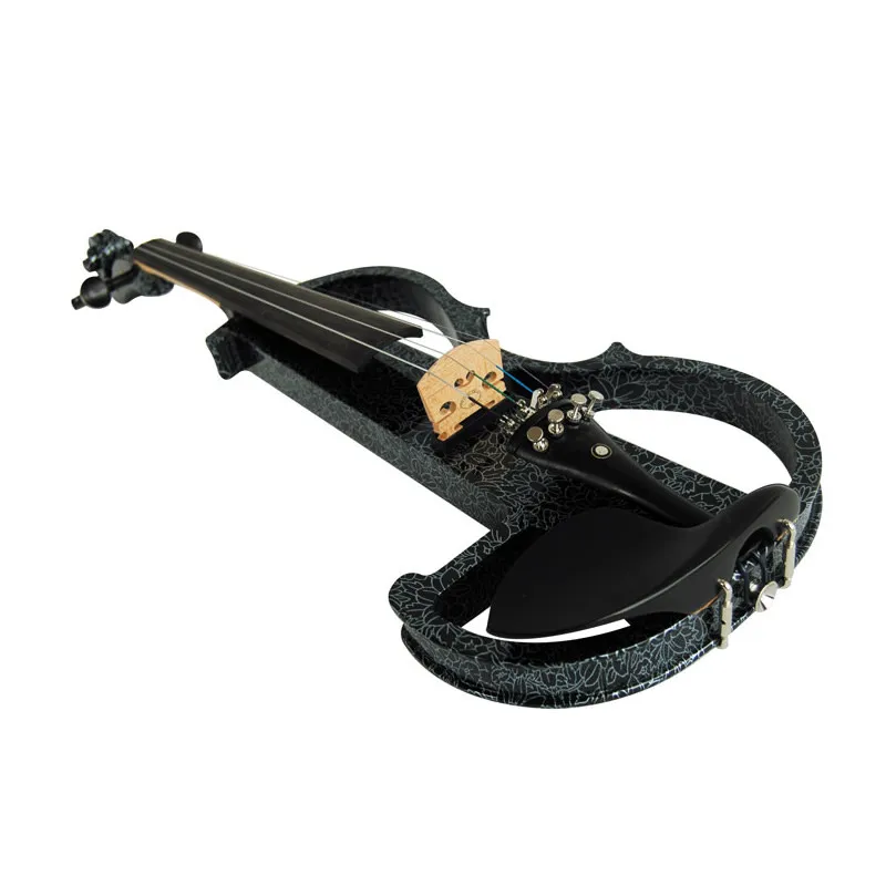 Kopen Geavanceerde Elektrische Art Viool Zwart Gekleurde Massief Hout Ebbenhout Fittingen Violino 4/4 Muziekinstrumenten W/met Geval Boog Hars String