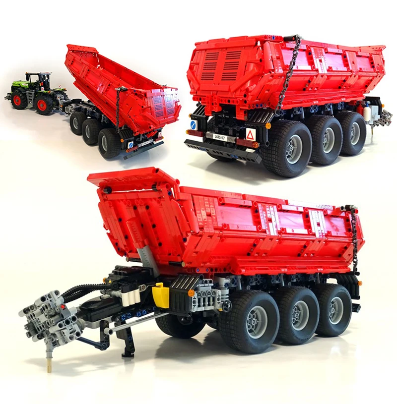 

high-tech MOC Building Block Bricks 42054 Tractor fit for Trailer MOC-8830 Self Dumping Trailer assembly Toy boy birthday gift