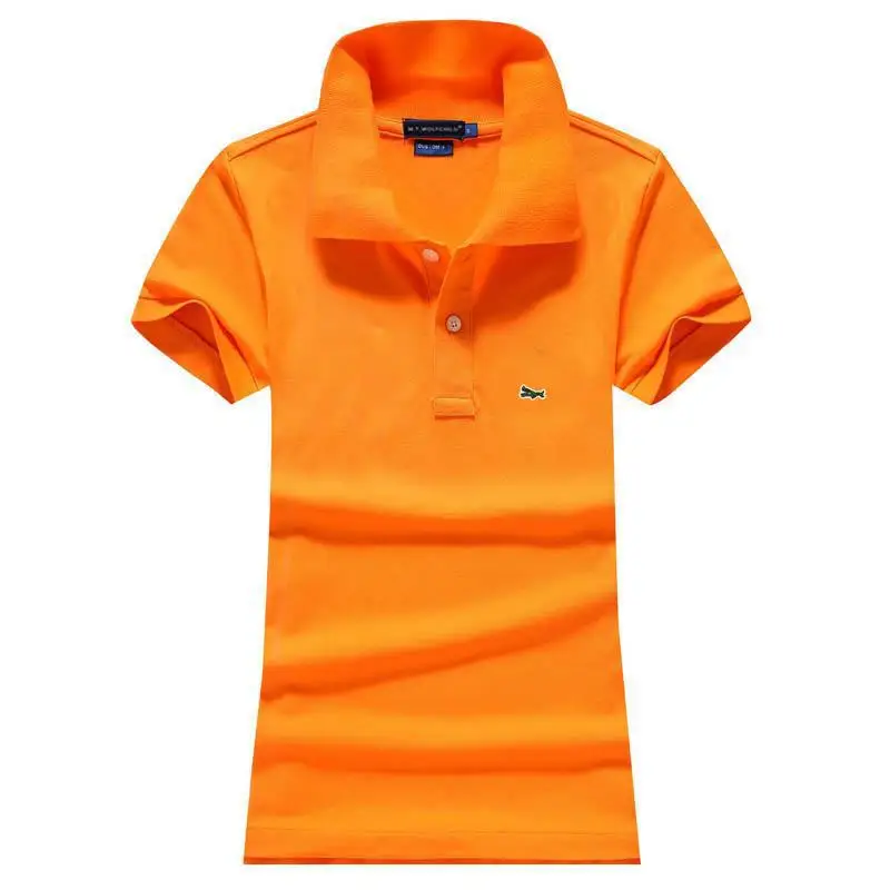 Высокое качество 2020 женские рубашки поло с коротким рукавом 100% хлопок Модная