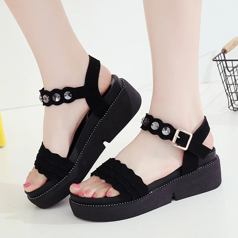 Сандалии женские на платформе повседневные босоножки плоской подошве пляжные