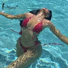 Miyouj плед ручной работы трикотажный купальник бандаж пляжная одежда микро стринги бикини раздельное бикини комплект сексуальный халтер купальные костюмы бикини