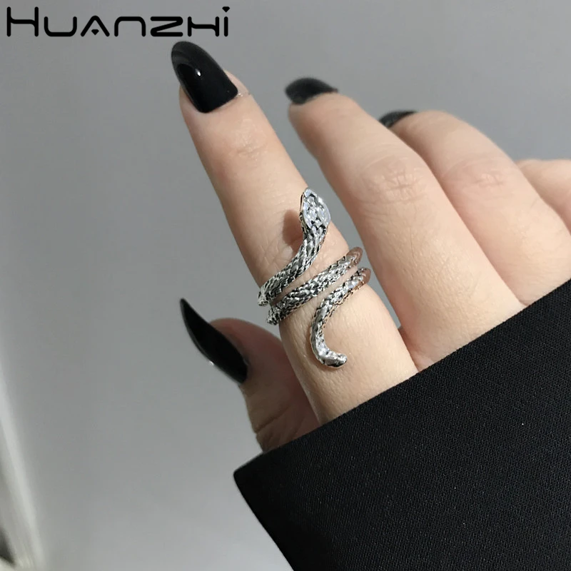 Винтажное кольцо HZ 2019 Крутое регулируемое увеличенное открытое из сплава