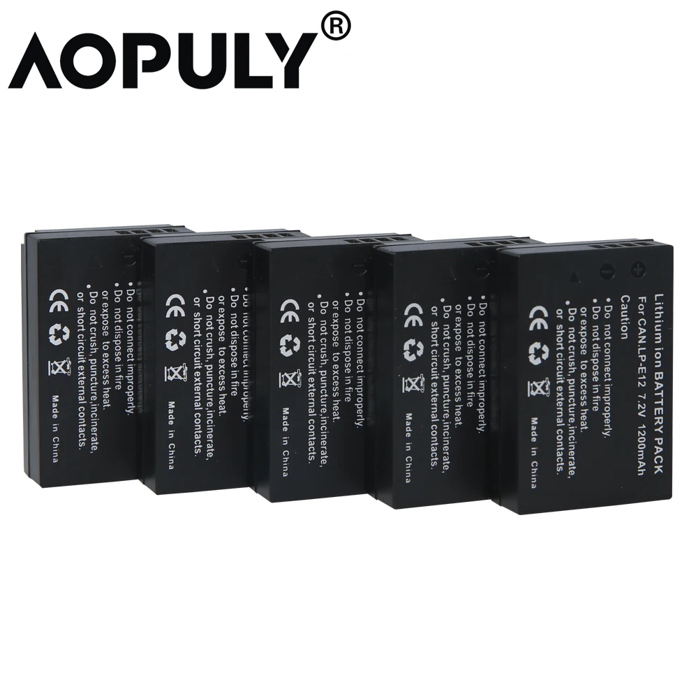 Оптовая продажа 5 шт./лот LP-E12 LPE12 7 2 V 1200mAh цифровая батарея камера для Canon EOS M M2 100D Rebel
