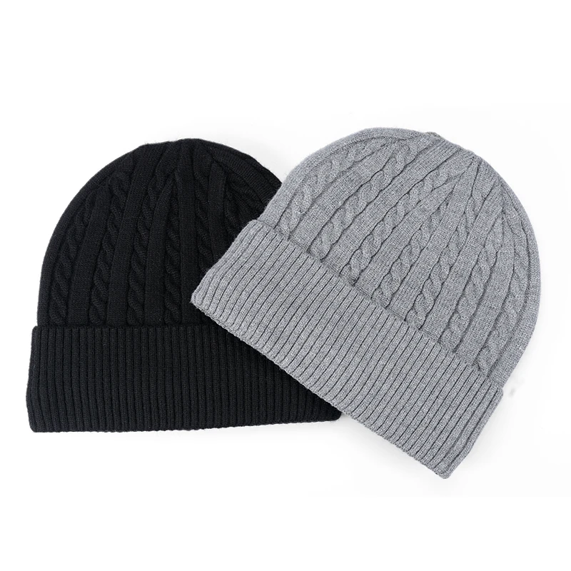 Зимние шапки теплые вязаные шарф набор меховая шерстяная подкладка толстые