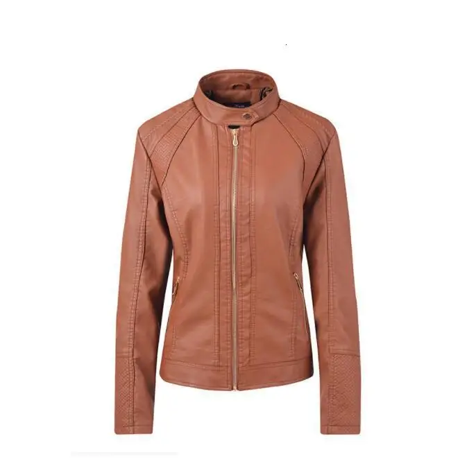 Получите Новое Женское пальто PU мотоциклетная Женская куртка воротник стежка из