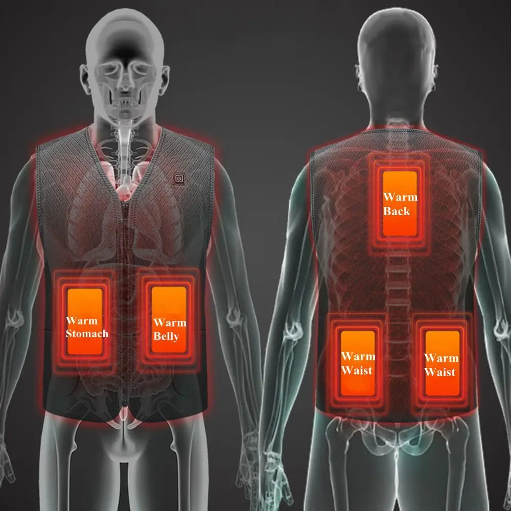 USB Heating Jackets Heated Vest Far Infrared Waterproof Cotton Coat Super Warm Outdoor Camping Hiking Men Sports Winter | Спорт и