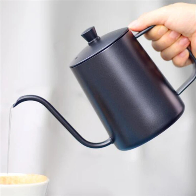 

Stainless Steel Mounting Bracket Coffee Pot With Lid Gooseneck Watering Can Long Mouth Coffee Pot Teapot