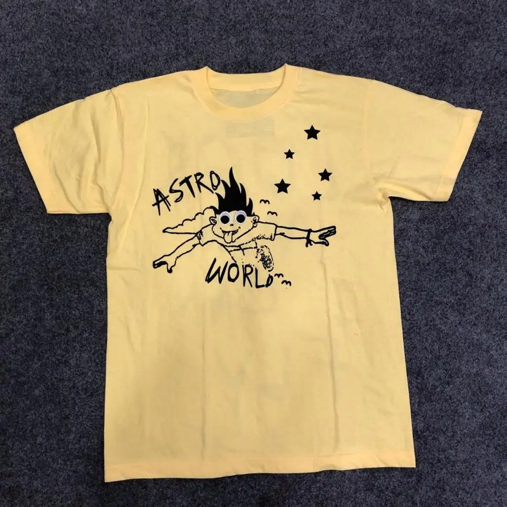 

High Quality ASTROWORLD T Shirt Men Women Astroworld Top Tees Hip Hop Streetwear Justin Bieber ASTROWORLD Travis Scott T-shirts