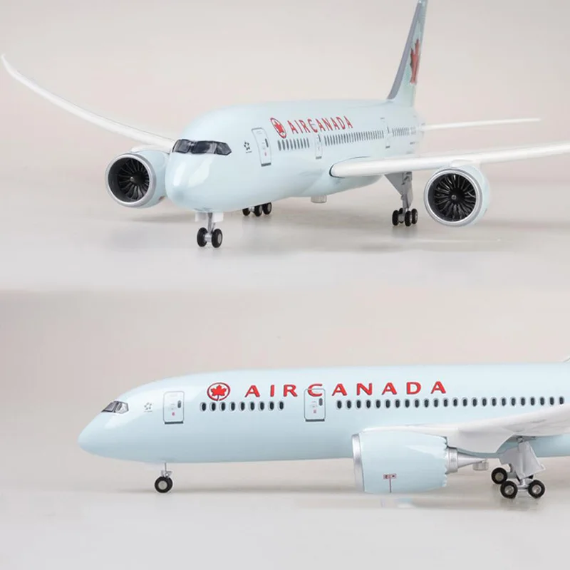 

1/130 весы 47 см самолет B787 Dreamliner Канада авиакомпаний Модель W светильник и колеса шасси литья под давлением смолы самолет