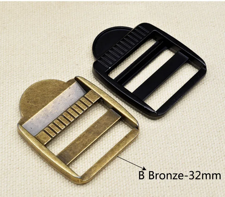 BBronze-32mm Meetee 4 шт. ID20/25/32 ммметалл Тройная рюкзак плечевой ремень двухщелевая Пряжка DIY тесьма на поясе для регулирования обхвата застежка с пряжкой аксессуар - Цвет: BBronze-32mm