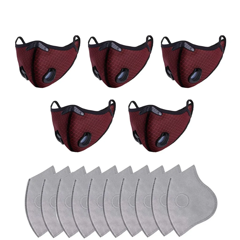 5 шт. многоразовый респиратор с активированным углем 10 фильтров|Защита экрана| |