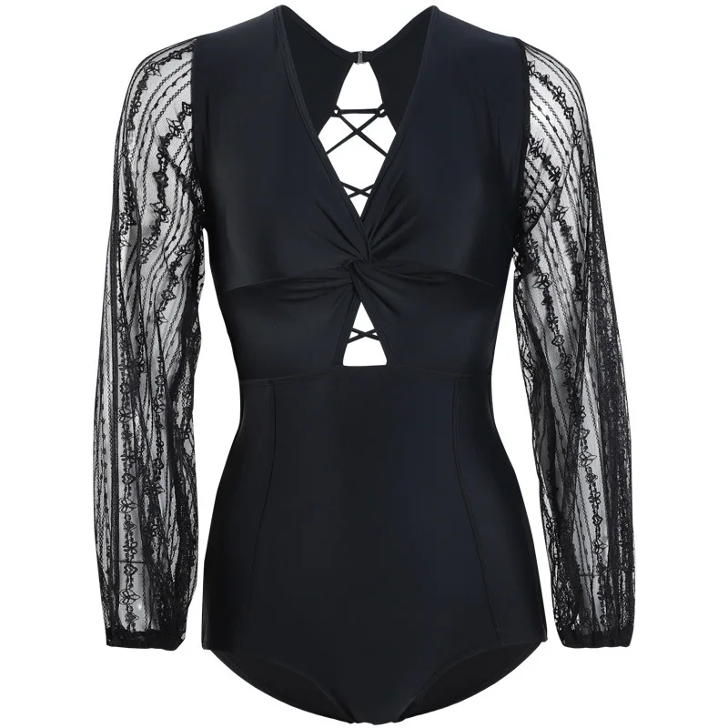 

Swimsuits Woman One Piece Swimsuit With Push Up Women's One-Piece Bikini New Popular Women Long Sleeve Solid Color Sexy