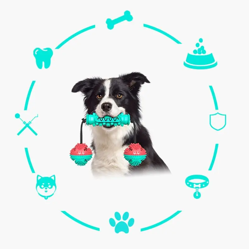 

Dog Food Dispensing Training Treats Teething Rope Toys for Aggressive Chewers